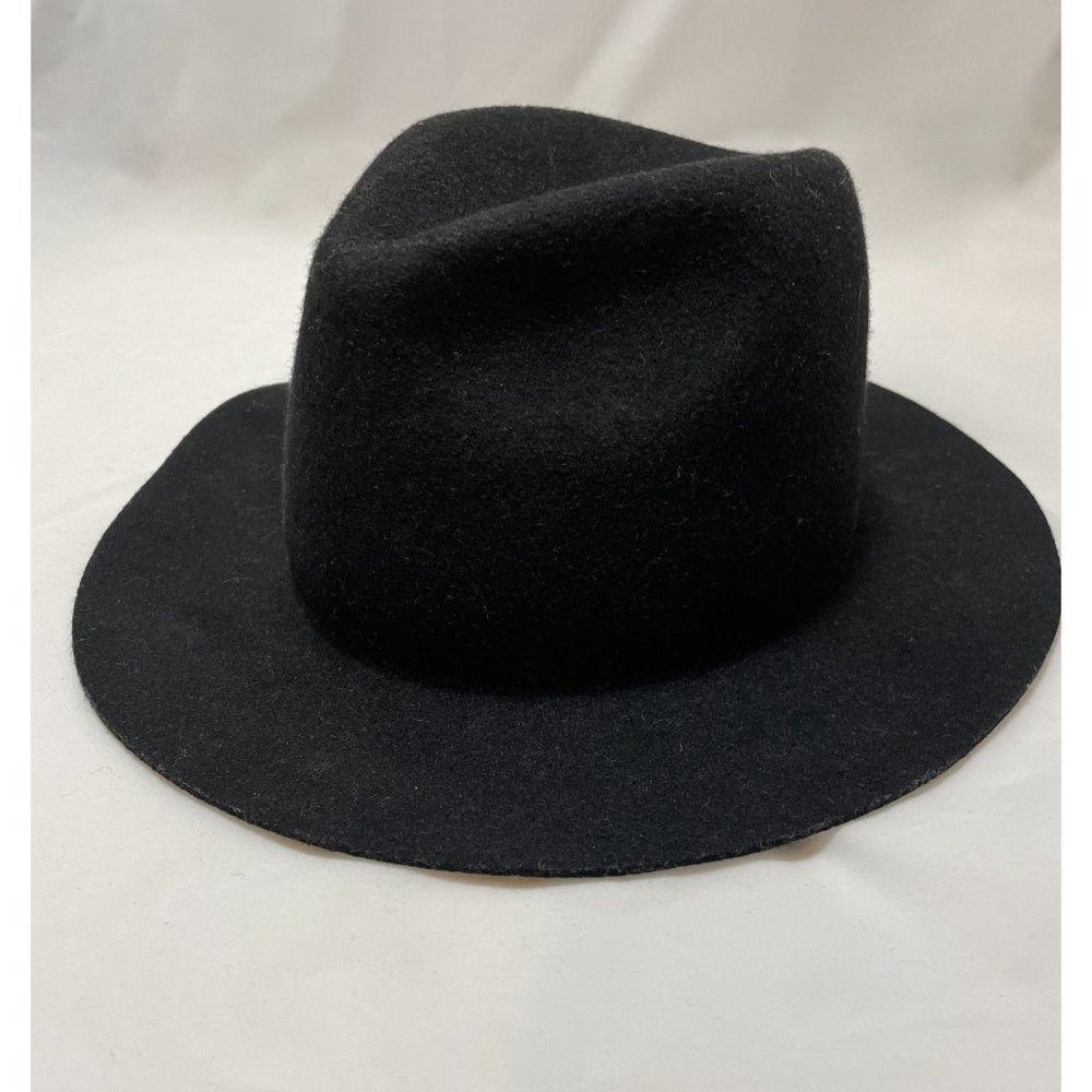 Anthropologie Amelia Black Wool Fedora Hat - Picture 2 of 13